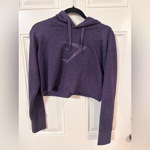 Gymshark cropped Deep Purple Sweatshirt Hoodie size small